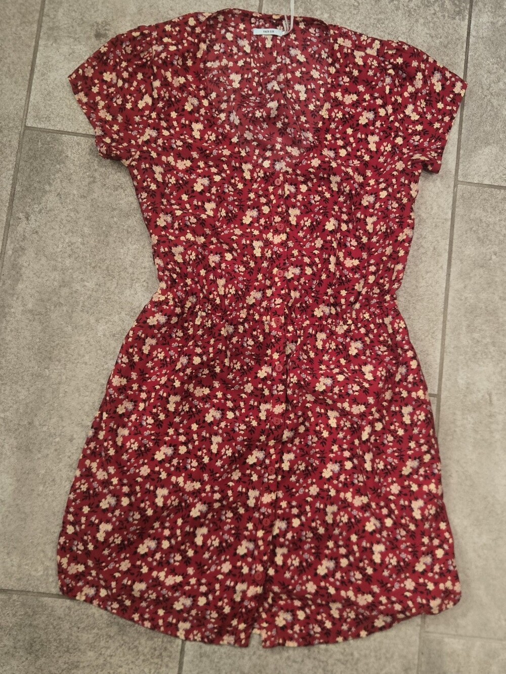 Rare TVD Elena Gilbert Kimchi Blue Red Floral Sabrina Shirt Dress Medium
